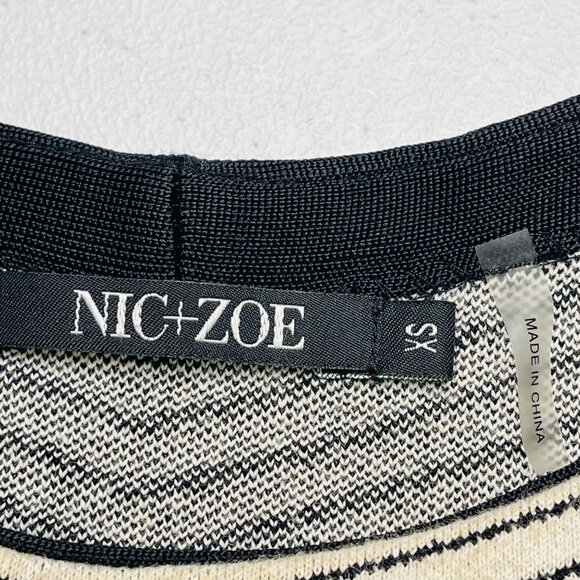 Nic + Zoe Texture Knit Sleeveless Shift Dress Size XS Tank Chevron Stripe - Picture 3 of 10